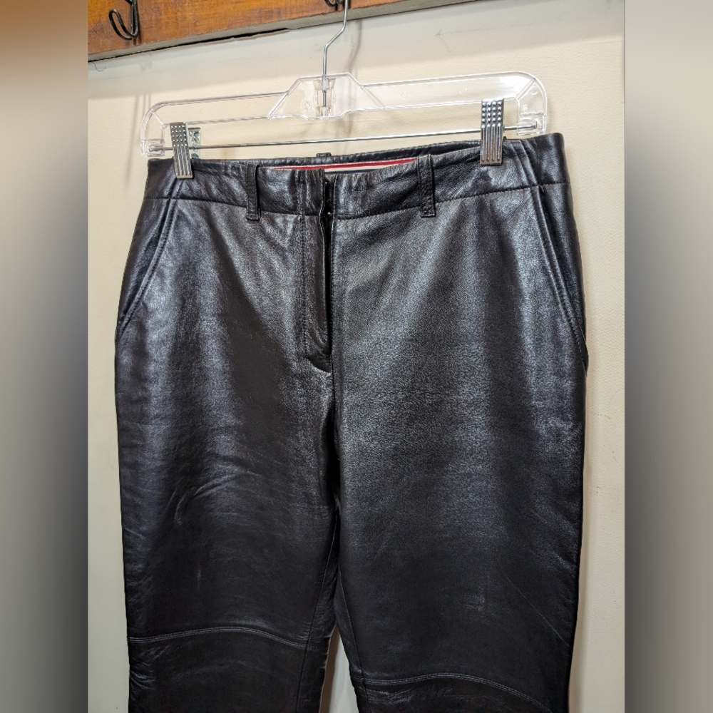 Tommy Hilfiger Black Leather Pants - Picture 2 of 13